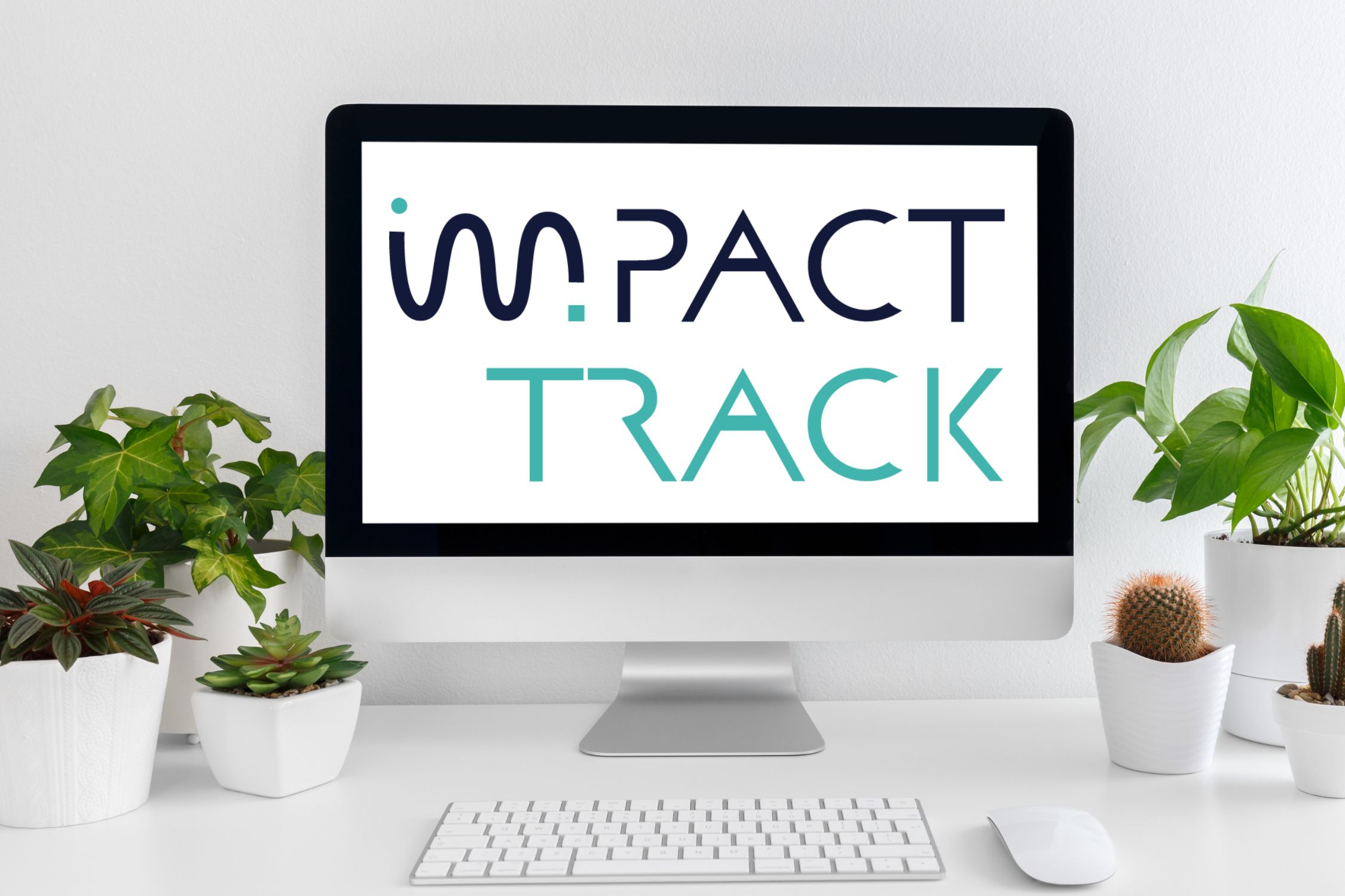 Computer met het logo van Impact Track
