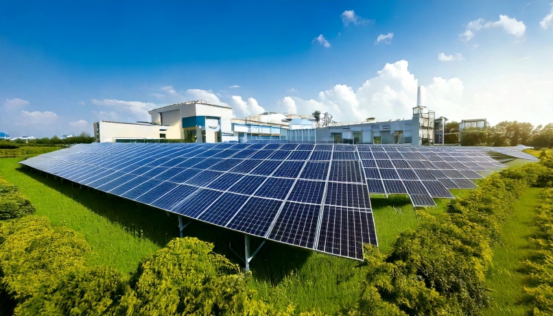 Zonnepanelen bij bedrijf
