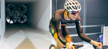 De windtunnel van Flanders Bike Valley in actie.