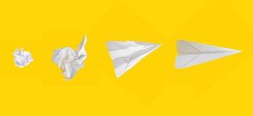 Innovatie, van prop papier naar vliegtuigje van papier