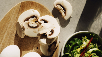 Champignons met slaatje