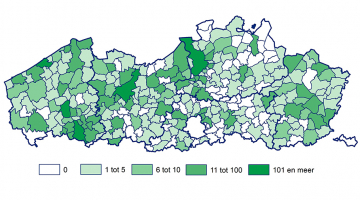 Kaart met aantal panden in bizLocator