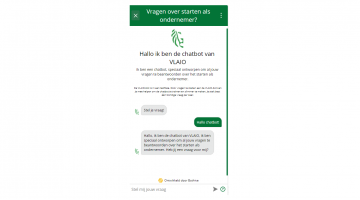 screenshot van hoe de chatbot eruit ziet