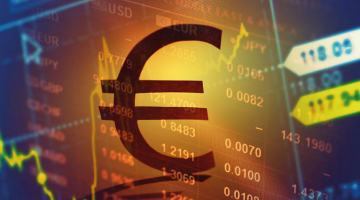 Euroteken op financiële cijfergegevens