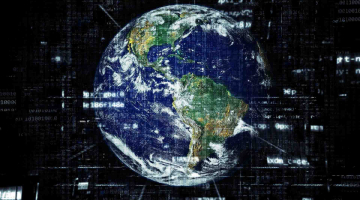wereldbol met internetdata