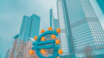 Euroteken in de Europese wijk