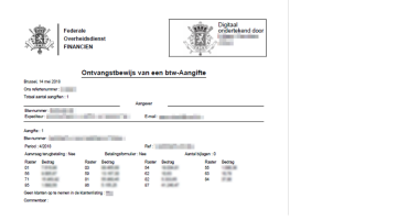 Voorbeeld ontvangstbewijs van btw-aangifte